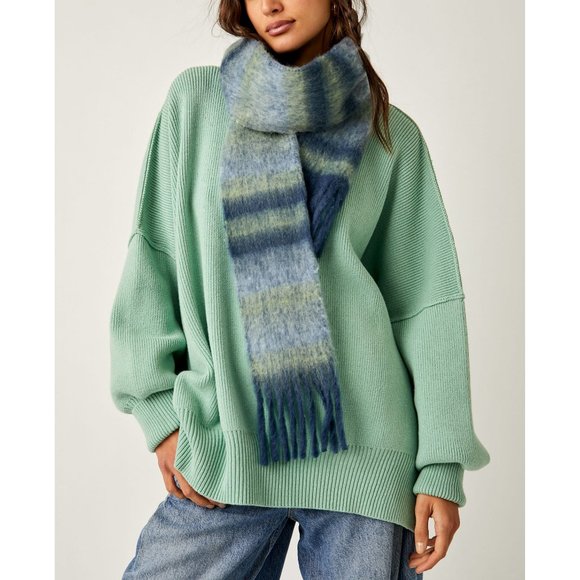 Free People Accessories - 🎉LAST CHANCE🎉 FREE PEOPLE Sweet Valley Stripe Skinny Scarf / Moss